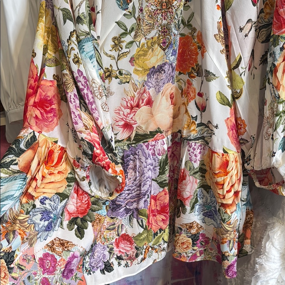 Camilla Pink and Orange Ruffled 3/4 Sleeve dress - Picture 6 of 7